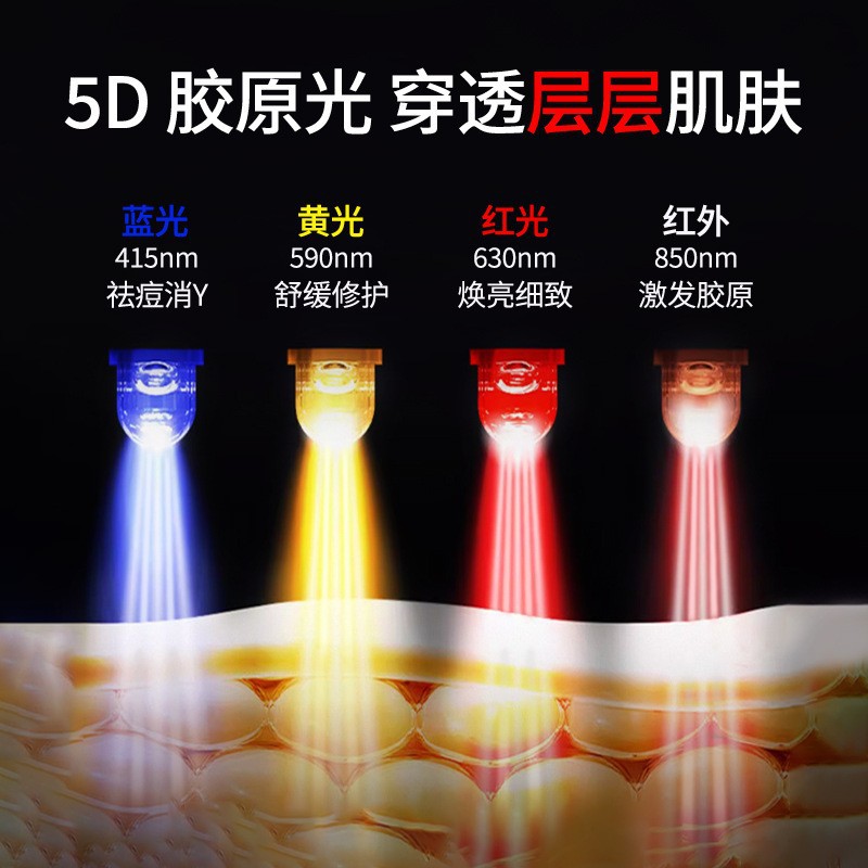 Cross-Border Large Row Light Beauty Instrument Photon Skin Beauty Instrument Brightening Phototherapy Spectrometer Photon Rejuvenation Instrument Mask