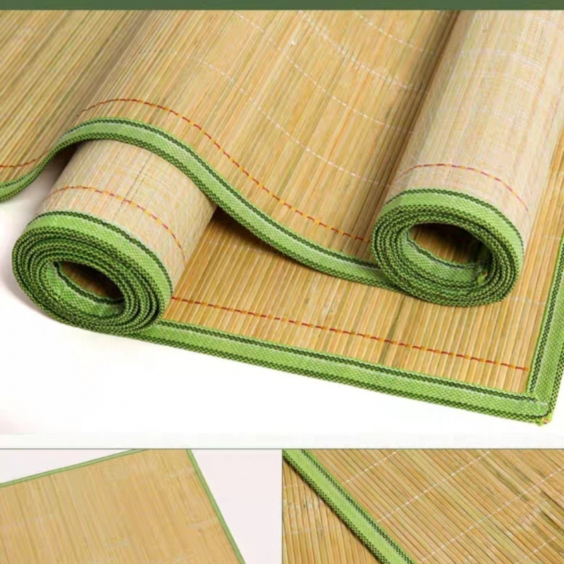 Summer Single Middle and Green Mat Bamboo Mat Student Mat Dormitory Mat 0.9 m Bed Mat Bed Original Color Bamboo Mat Grass Mat