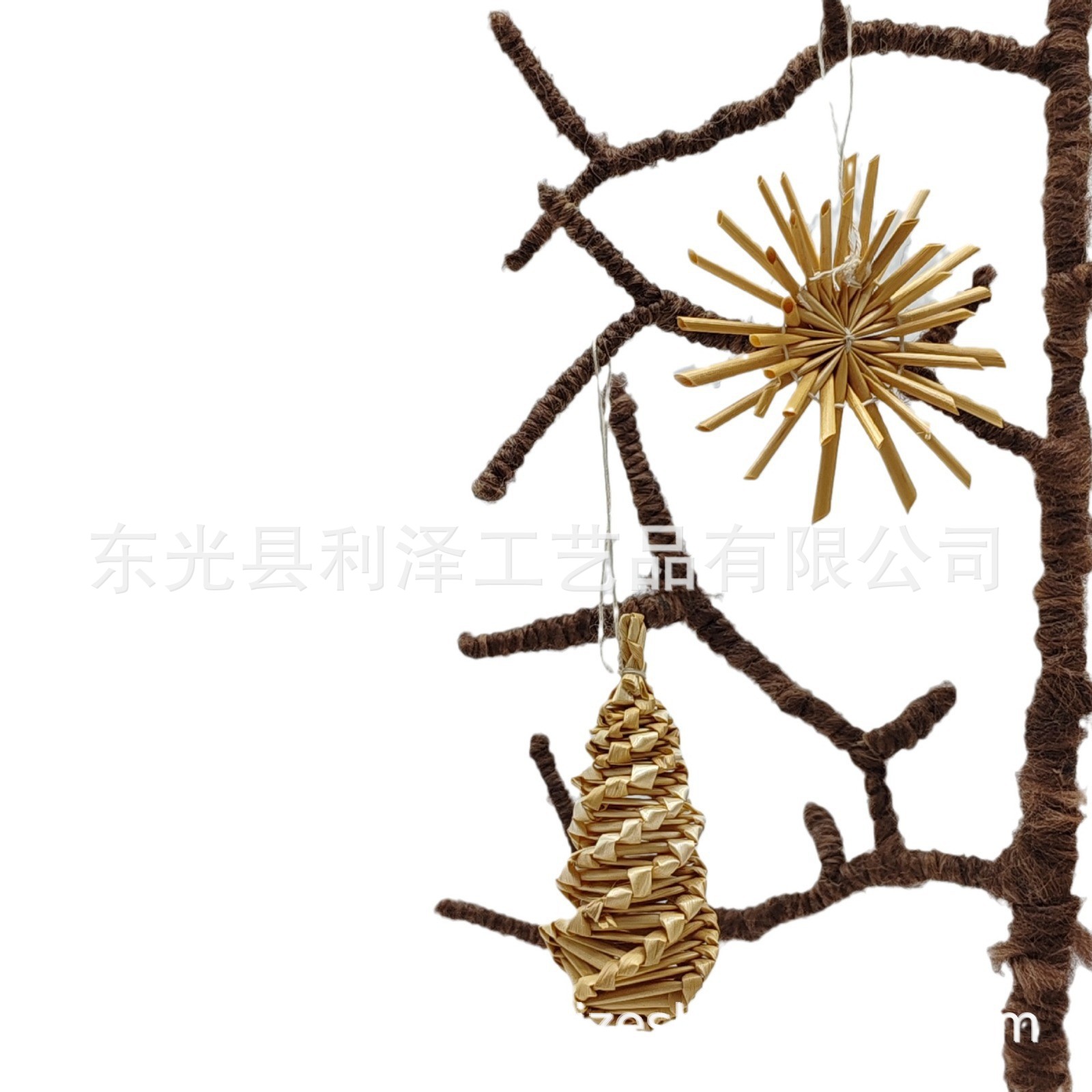 Nordic style hand-woven mini five-pointed star snowflake snowman Christmas tree pendant props decoration maker
