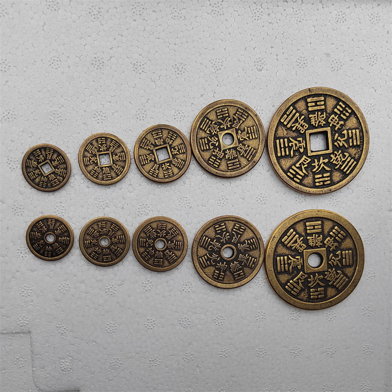 Antique coins brass mountain ghost money ornaments gossip money pendant pressure money home feng shui copper safe buckle wholesale