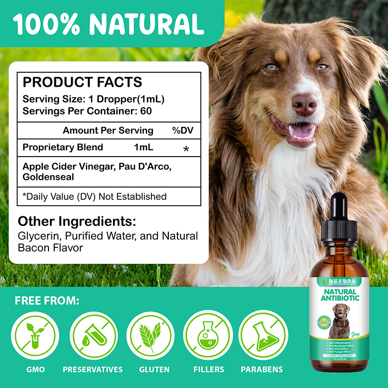 Cross-Border Pet Dog Drops Natural Antibiotic Skin and Hair Health, Digestive Health Supplement