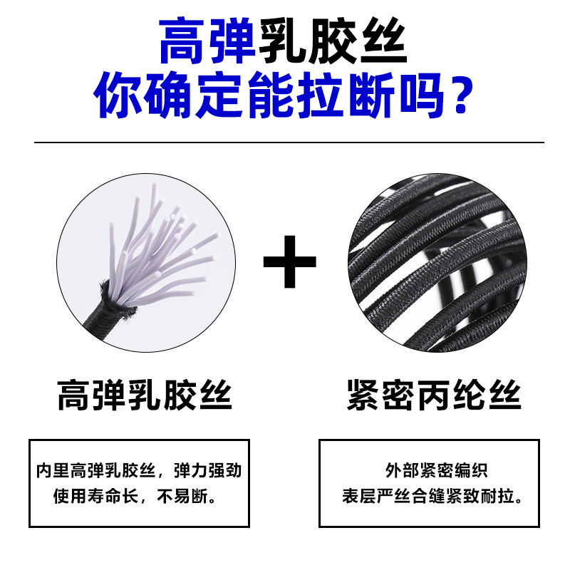 Spot Wholesale 1Mm-15Mm Black Round Elastic Rope Clothing Accessories High Elastic High Strength Elastic Rope