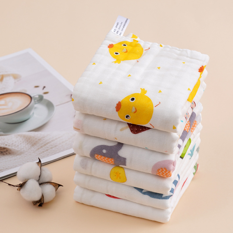 Cotton six-layer gauze high density children's face towel baby square towel Class a saliva towel cotton wholesale soft