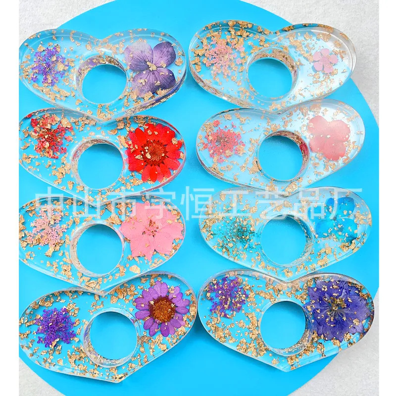 Cross-Border Exclusive Supply of Real Flower Bookends, Dried Flower Reading Aids, Resin Book Supports, Epoxy Resin Crafts Gifts