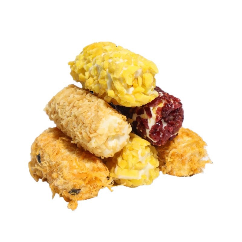 Brushed Soufflé Scenic Spot Popular Three Food Salted Egg Yolk Egg Roll Soufflé Internet Celebrity Pastries Bulk Snacks Wholesale