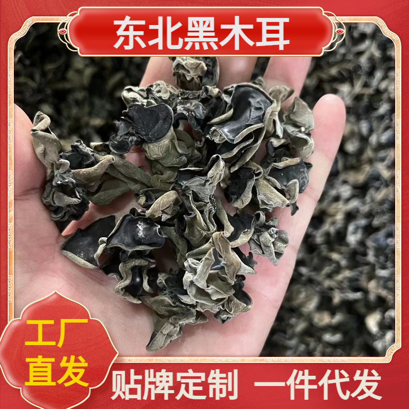 Northeast Black Fungus Dry Goods 500g Original Dried Autumn Fungus with Thick Flesh and Rootless Dried Fungus Free Shipping