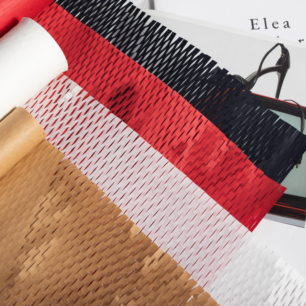 Cowhide Honeycomb Paper Roll Custom Manufacturer Direct Sales Buffer Shockproof Mesh Honeycomb Paper Flower Packaging Colorful Honeycomb Paper