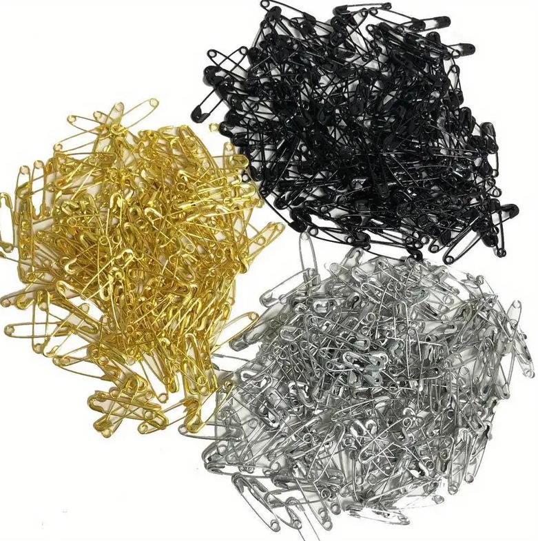 New Cross-Border 50 Pieces of 19mm Colorful, Black, Silver Mixed Colorful Pins Clothing Tag Decorative Fixed Pins