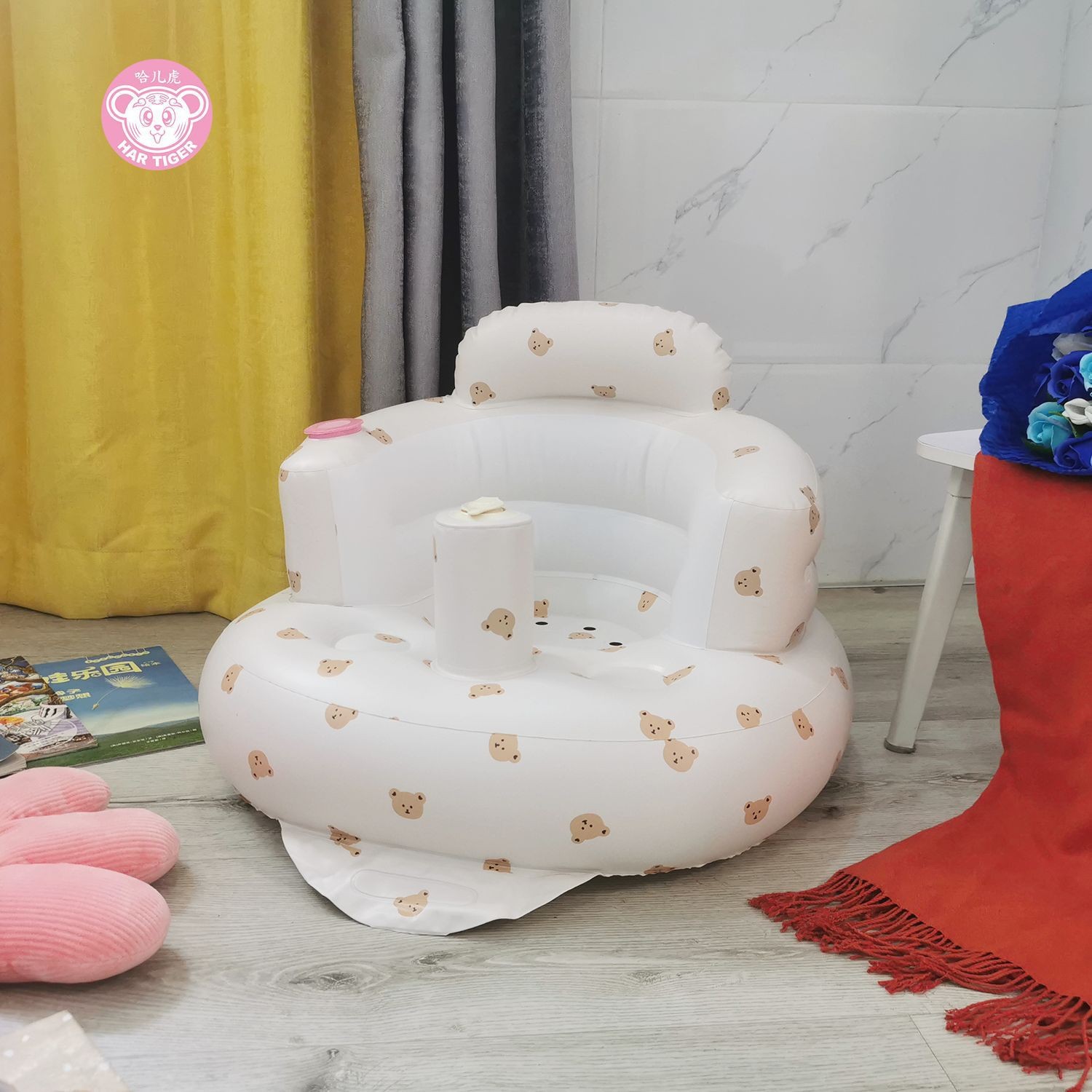 Ins Korean Style Basic Baby Anti-Fall Learning Seat Baby Kidsren's Sofa Bath Stool Dining Chair Pvc Inflatable Toy