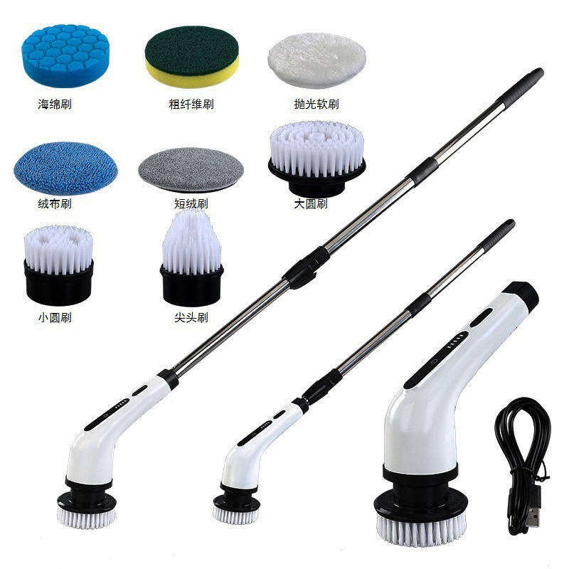 Cross-Border Electric Cleaning Brush Multifunctional Cleaning Brush Kitchen Bathroom Toilet Floor Manual Cleaning Floor Scrubber