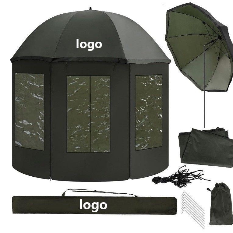 Pvc Window Full Cloth Umbrella 190t Polyester Outdoor Fishing Umbrella Universal Windproof and Rainproof Beach Fishing Umbrella