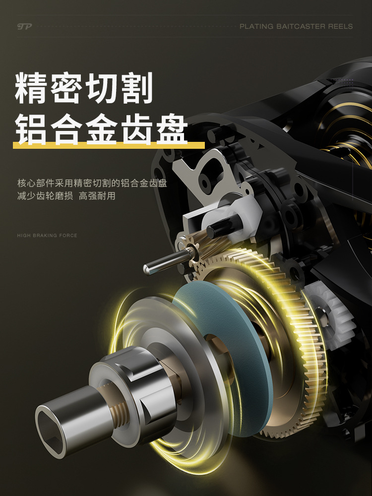 Haodun electroplating universal water drop wheel wholesale Luya long-range fishing reel with unloading alarm 7.2:1 metal fishing reel