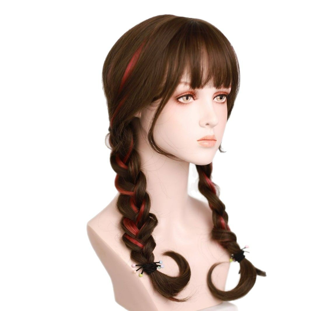 Wig hair patch net red ladies big wave curly hair hanging ear dyed wig curly hair patch wig in stock wholesale