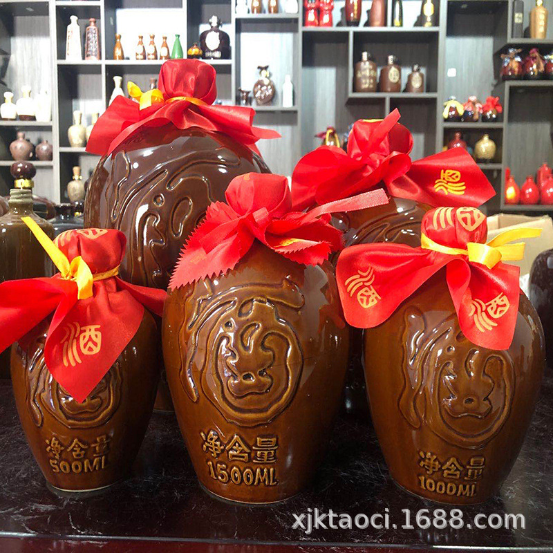 [longfeng Wine Bottle] Wholesale Ceramic Dragon and Phoenix Wine Jar 1-2-3- 2.5-5kg Sealed Wine Jar Wine Pot Wine Storage Jar