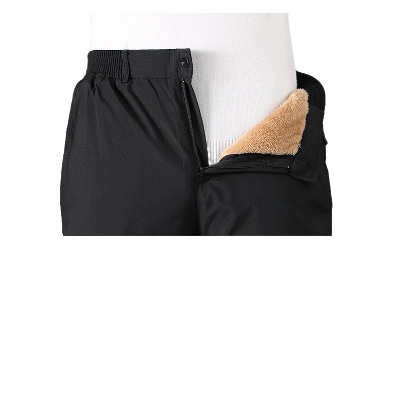 Cotton Pants Men's Outer Wear High Waist Winter Middle-aged and Elderly fleece-lined Thickened Cold Resistant Pants Casual plus size Warm Pants for the Elderly