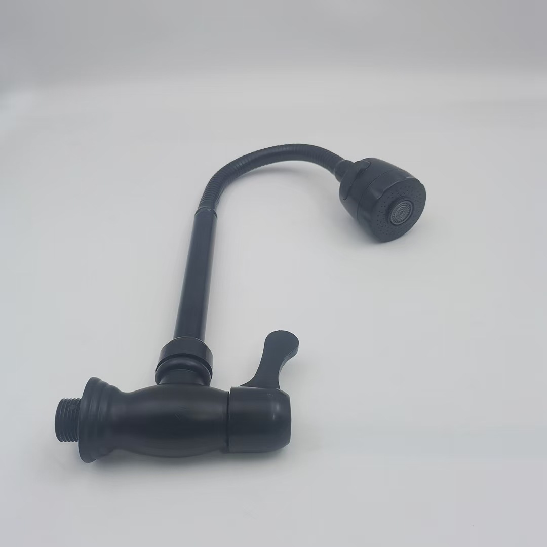 Пластиковый настенный смеситель черного цвета с поворотным трубопроводом, однокранный смеситель с магнитизацией