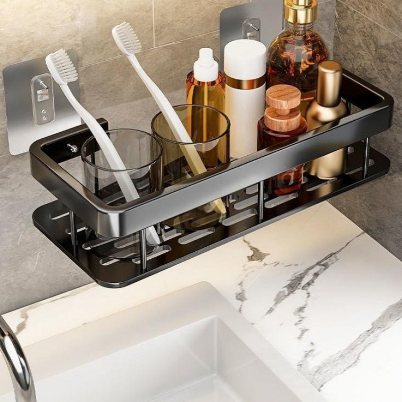 Bathroom Storage Rack Wall-Mounted Toilet Shelf Punch-Free Bathroom Sink Storage Rack Cosmetics Storage Rack
