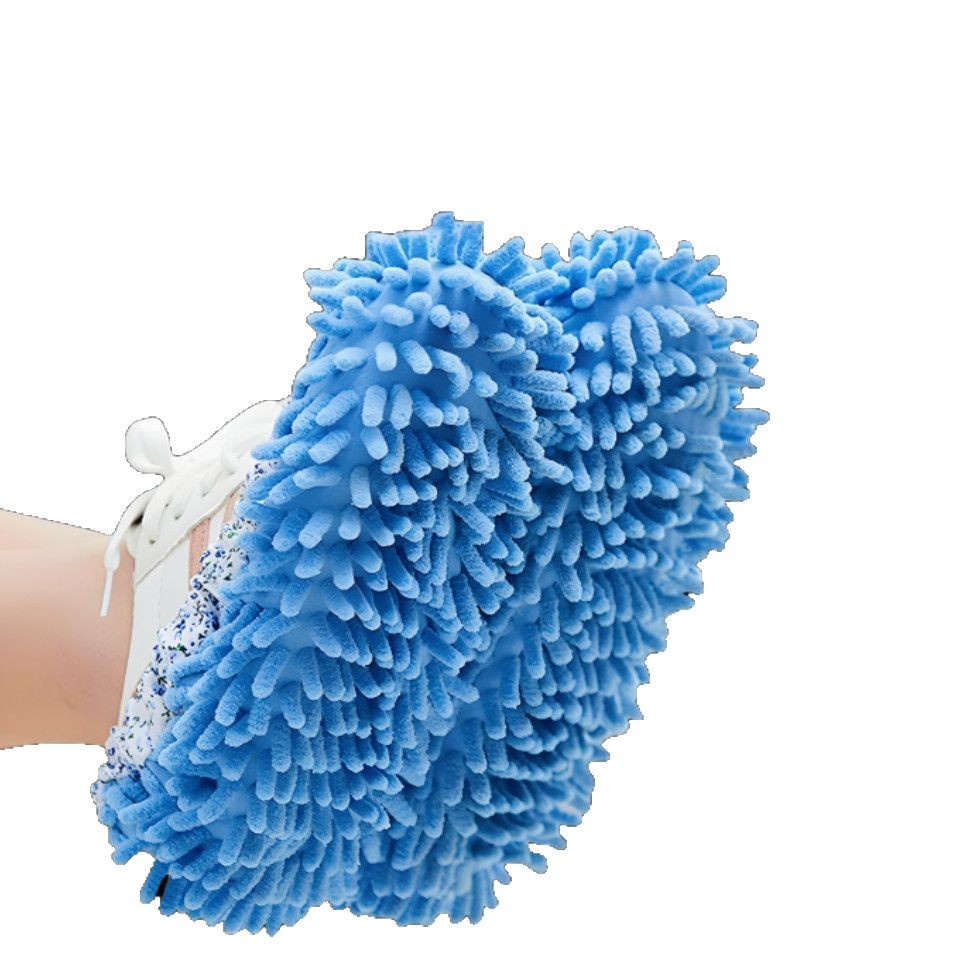 Thickened lint-free removable washable floor slippers floor mopping lazy swell chenille shoe cover cleaning