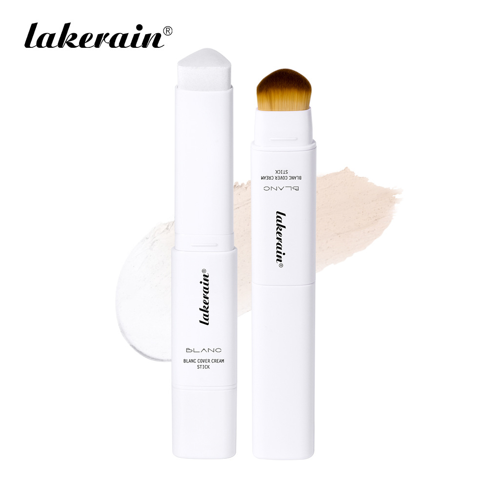 Lakerain Color-Changing Triangular Foundation Stick Double-Ended Two-In-One Color-Changing Foundation Cream Is Light and Moisturizing, Invisible Pores
