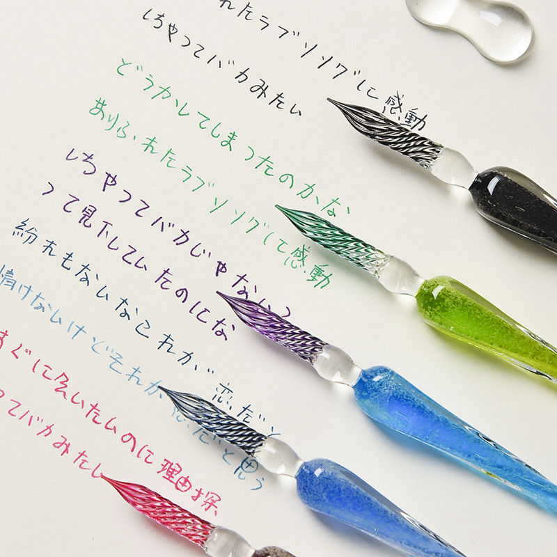 Светящаяся кристаллическая стеклянная ручка, звездное небо, погруженная в воду, ручная работа, перьевая ручка, студент, каллиграфия, набор на день рождения