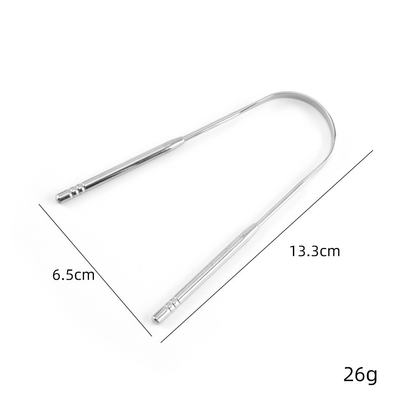 Cross-border hot sale oral cleaner 304 stainless steel to remove bad breath tongue coating cleaning brush tongue scraper tongue scraper