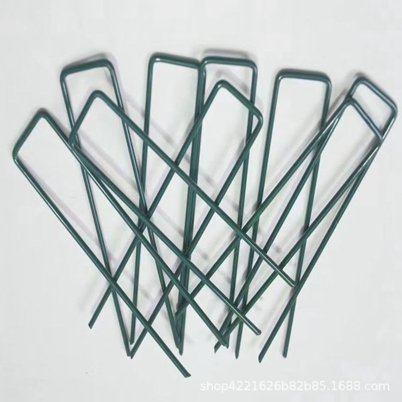 Green U-Shaped Nails for Spray-Painted Turf, Green Lawn Nails, Ground Cloth U-Shaped Nails, Tent Ground Nails, Green U-Shaped Clips