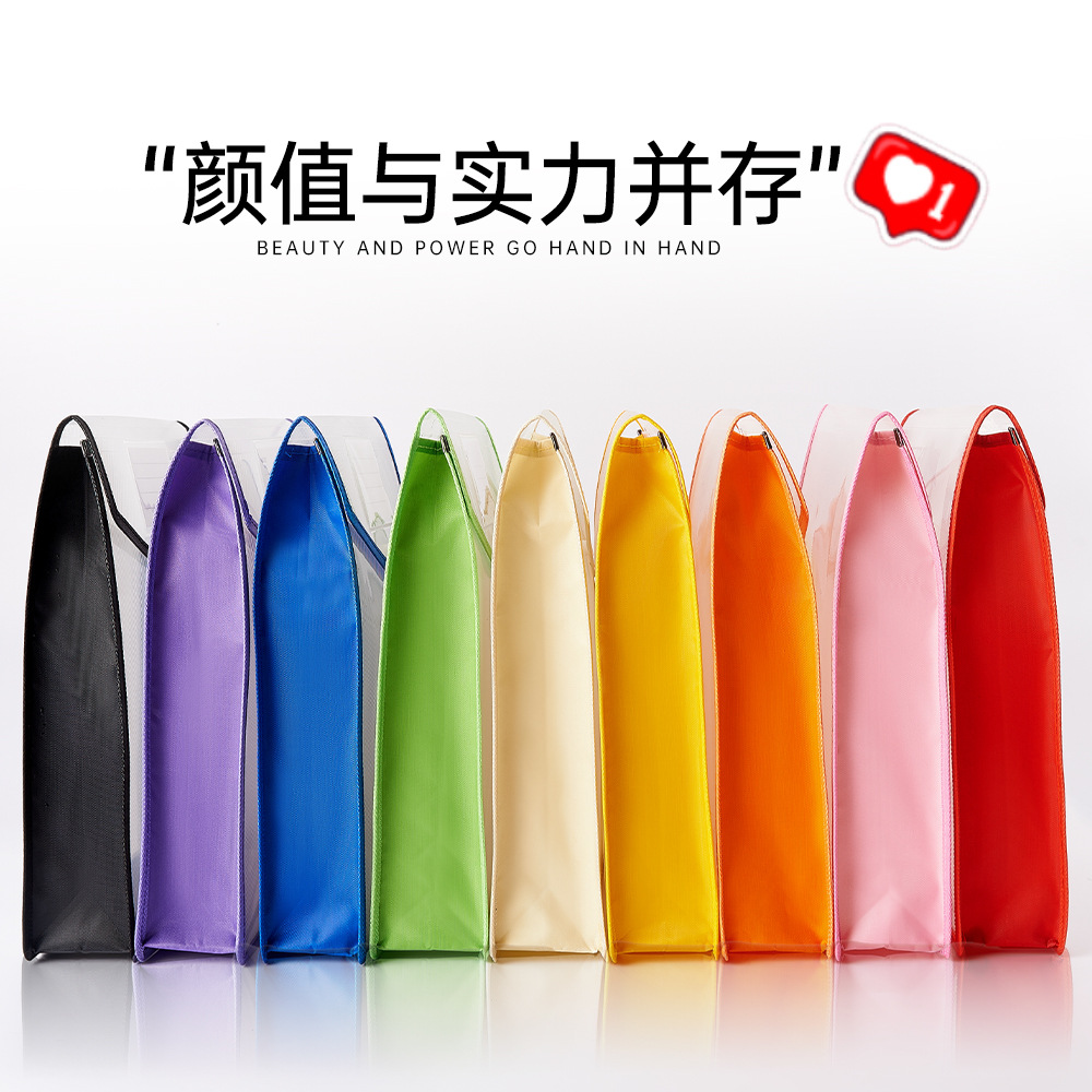 Three-Dimensional Folder Storage Bag A4A5 Colorful Twill File Bag Test Paper Storage Student Vertical Stereo File Bag