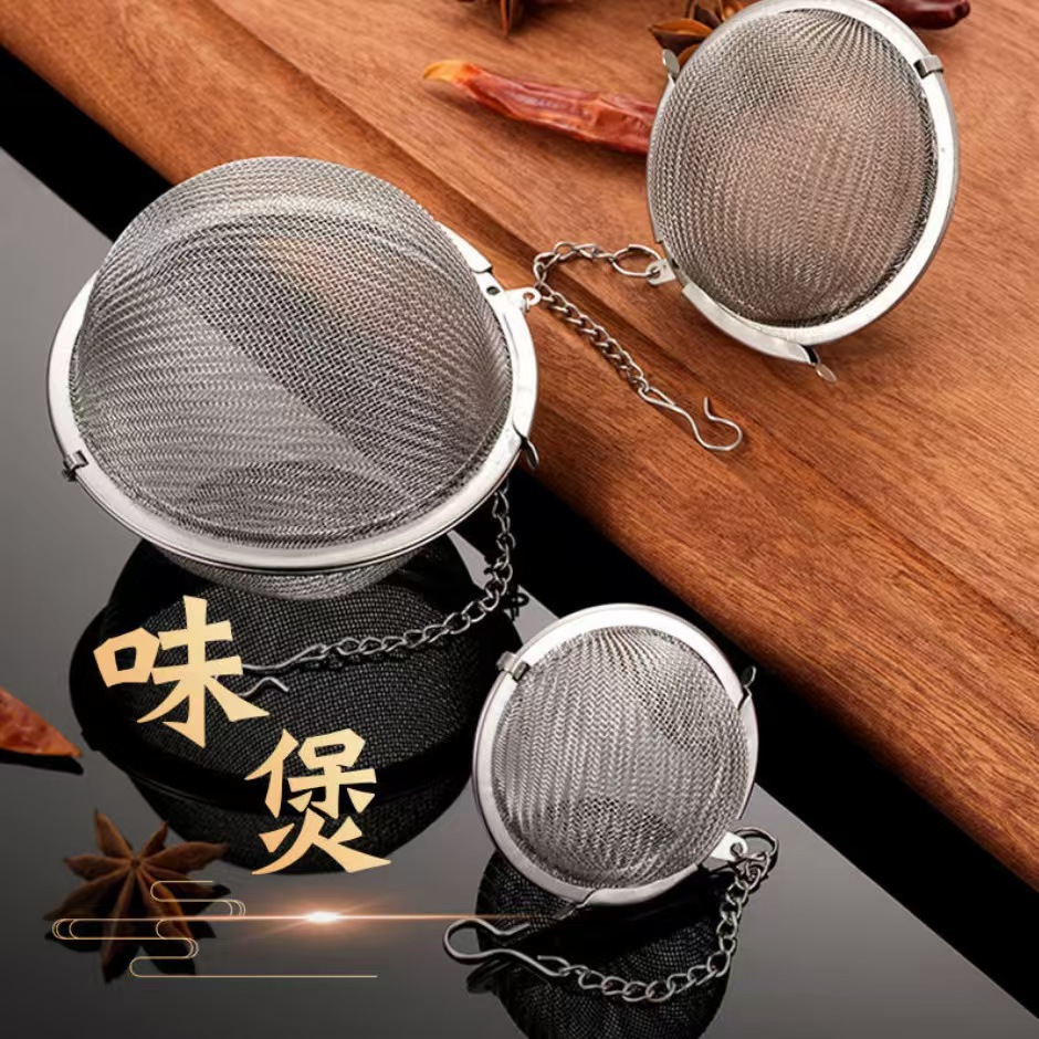 304 Stainless Steel Seasoning Ball New Household Marinade Seasoning Ball Soup Stew Meat Aniseed Spice Bag Tea Filter