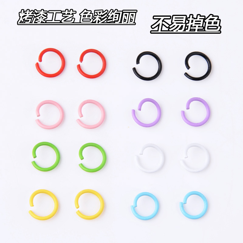 Аксессуары для ювелирных изделий DIY 1.2*8мм металлическое цветное окрашенное одно петлевое соединительное кольцо ручной работы висячее кольцо открытое кольцо