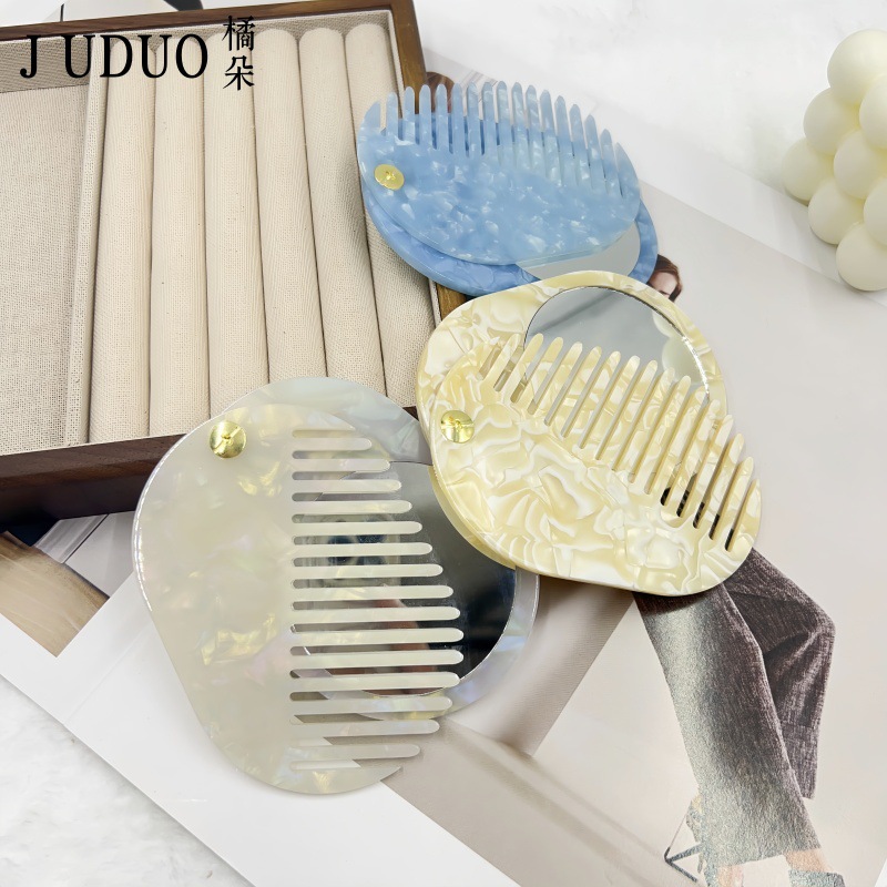 Orange Joker Korean Leopard Mirror Comb Multifunctional Mirror Comb Anti-static Foreign Trade Cross-border Star Hotel Comb