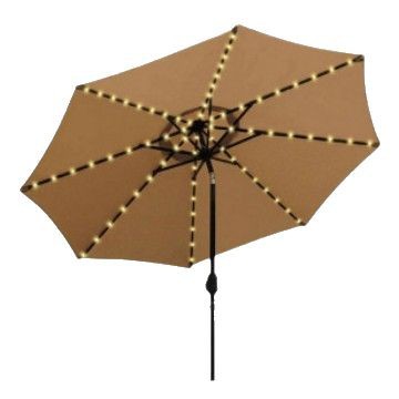 Outdoor Led Light String Parasol Can Turn Courtyard Leisure Home Sun Protection Balcony Center Column Umbrella Wholesale Stall