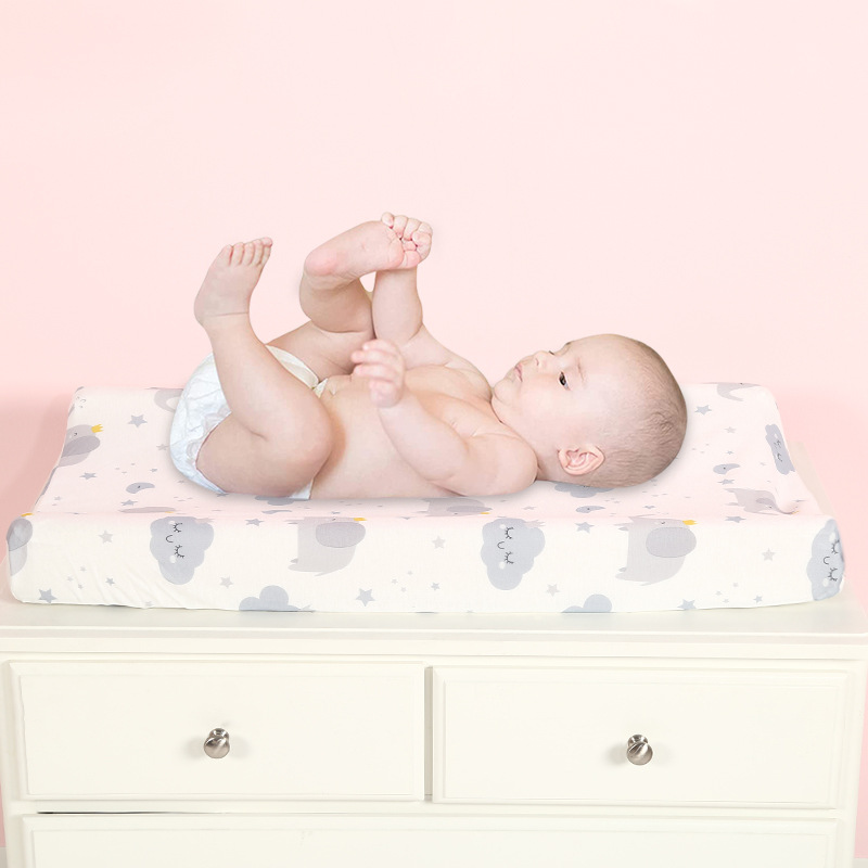 Кросс-бордерный детский стол для смены подгузников с мягким трикотажным принтом, съемный текстильный чехол для столика для смены подгузников