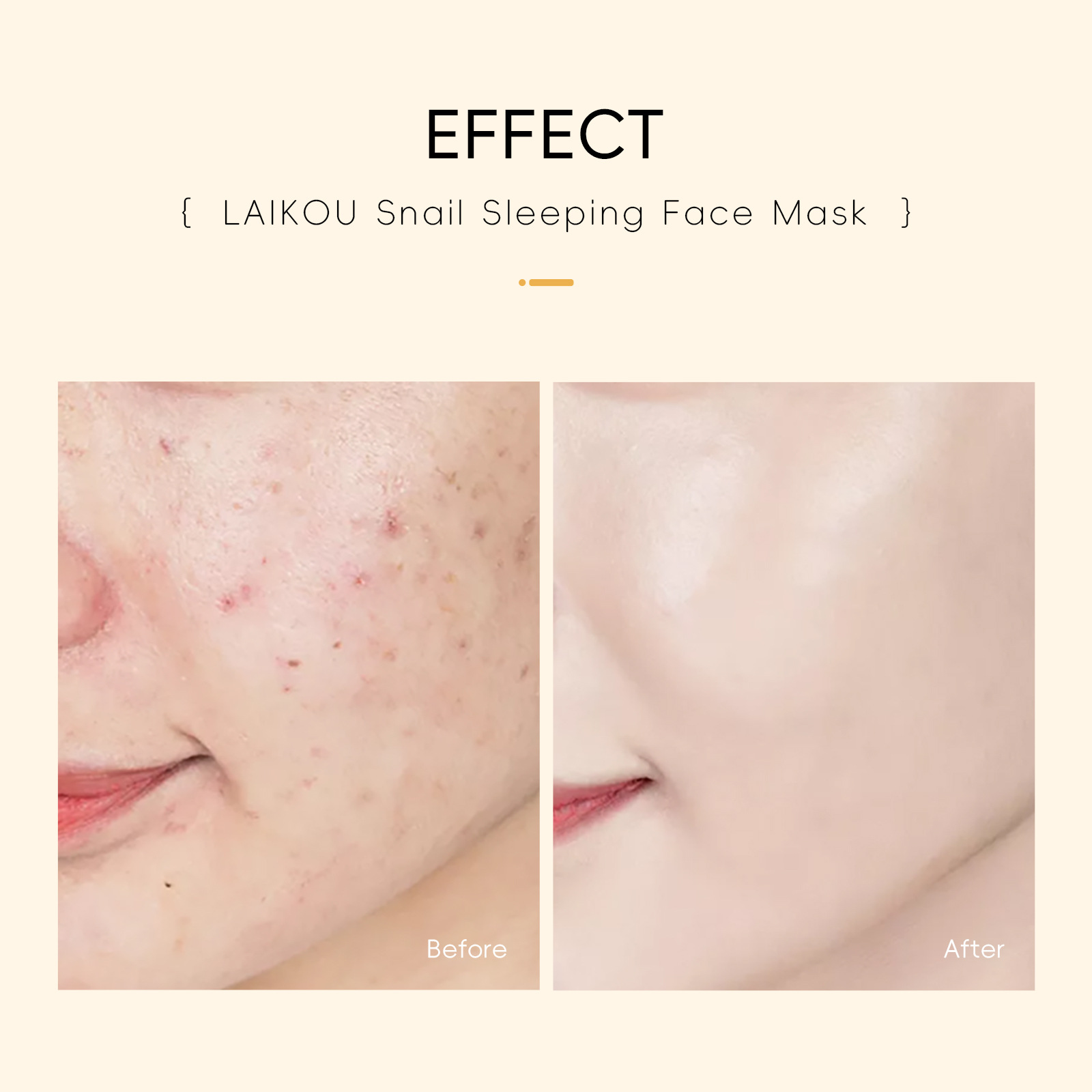 Cross-Border Laiko Snail Sleeping Mask Sheet Old Packaging 3g Full English Sleeping Mask Cosmetics Foreign Trade Mask