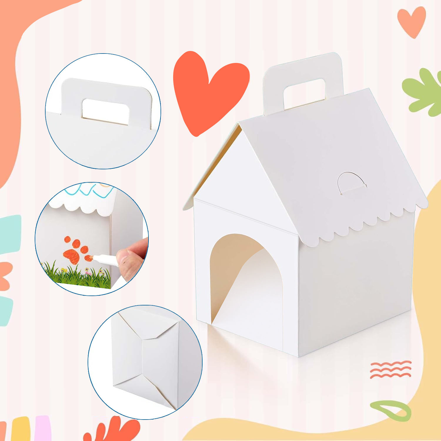 Cross-Border Amazon DIY Holiday Party Doll Small Gift Blank Paper Card Box Custom Wholesale Spot