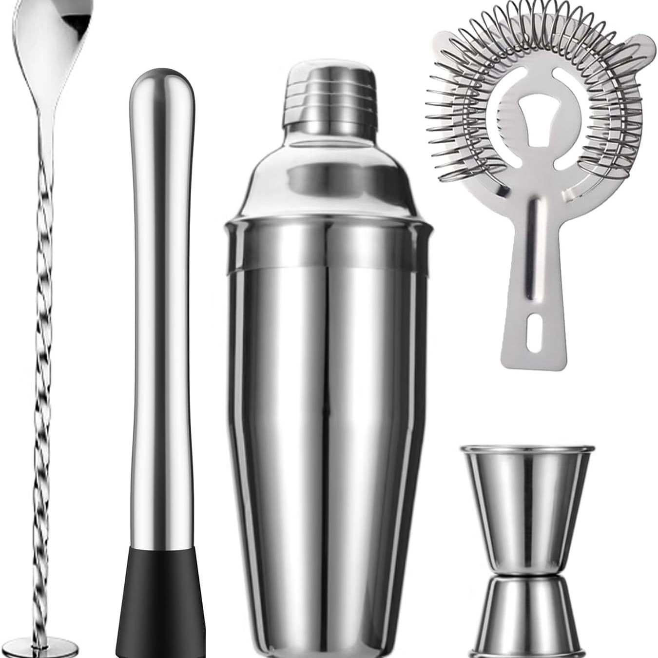 Amazon's Popular Cocktail Shaker Set Stainless Steel Shaker Shaker 6-Piece Set Complete Set of Cocktail Shaker