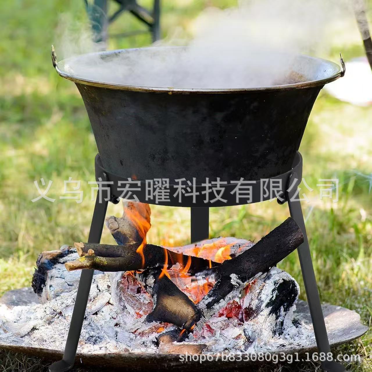 Cross-Border Campfire Tripod Outdoor Campfire Tripod Folding Camping Bbq Grill Portable Fire Starter