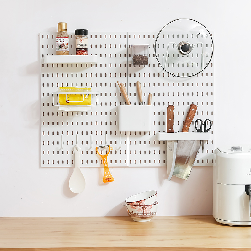 Extra Large Hole Board Self-adhesive Punch-free Storage Rack Kitchen Wall Nail-free Hanging Board Bathroom Wall Storage