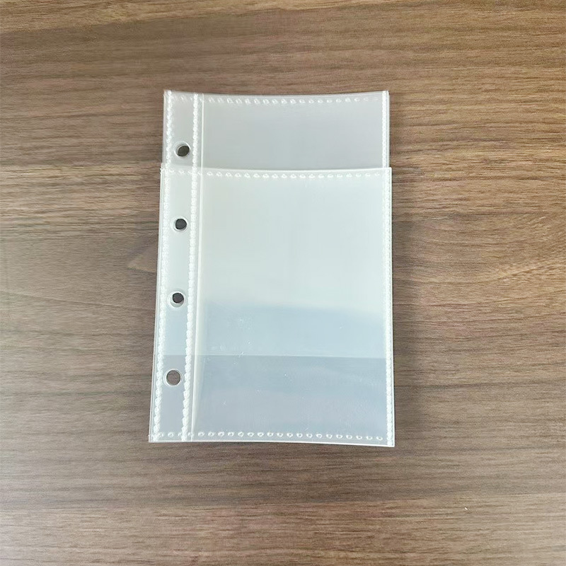 3-Hole Small Single-Grid Transparent Binder File Bag, Refillable Binder Storage for Celebrity Merchandise, Binder Card Album Inner Pages Wholesale