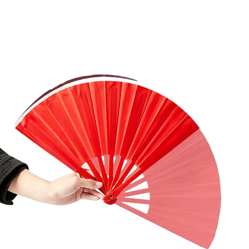 Tai Chi Kung Fu Fan, Red School Fan, Exercise Fan, Kidsren's Adult Fan, Plastic Bone Bamboo Bone Martial Arts Fan