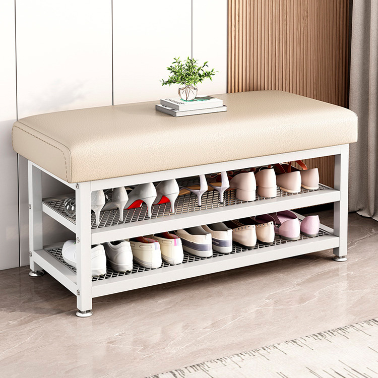 Shoe Changing Stool Household Sitting Door Shoe Rack Light Luxury Seat Bench Shoe Wearable Stool Soft Bag Cushion Multi-layer Wholesale