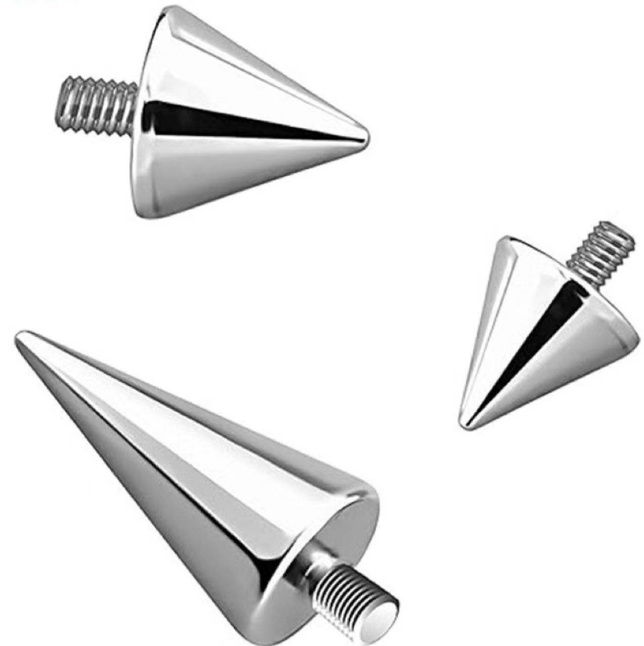 Titanium steel internal thread pointed vertebral lip nail nose nail devil nail ear bone nail external tooth tip cone head puncture jewelry ear nail replacement