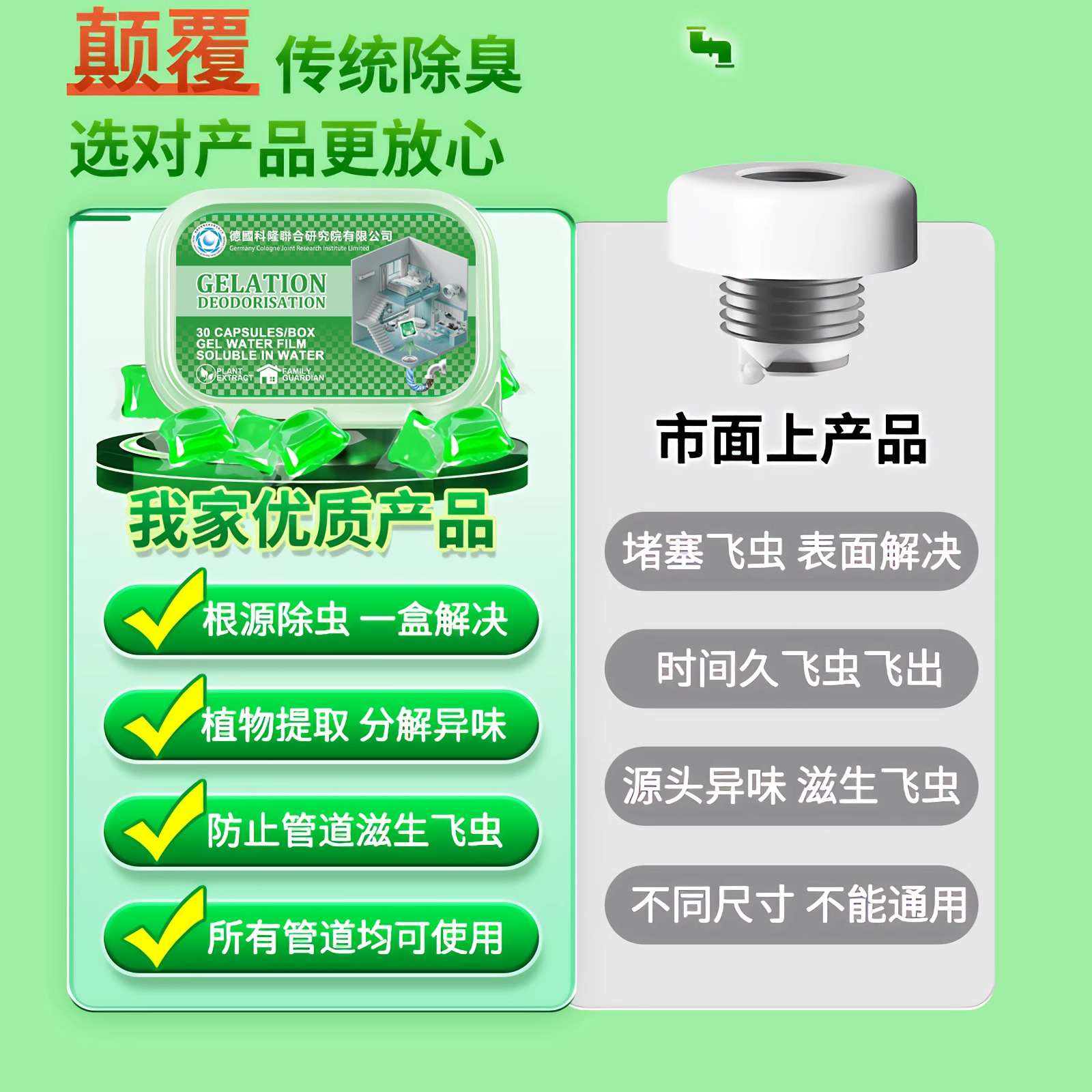 Australian Sewer Unclogging and Deodorizing Tool for Pipes, Kitchen, Toilet, and Floor Drains, Universal for Bathroom Use