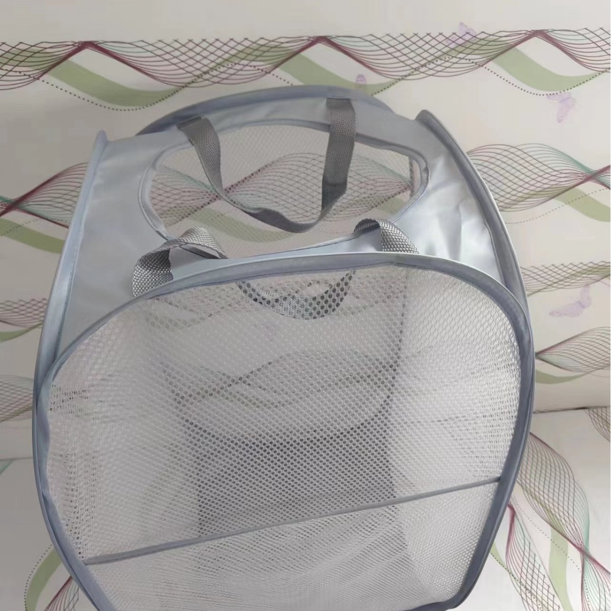 Large Capacity Round Mouth Folding Portable Laundry Basket Dirty Clothes Basket Finishing Storage Basket Bathroom Dirty Clothes Factory Wholesale