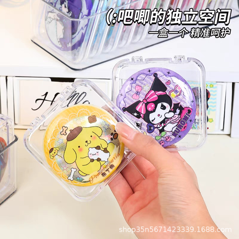 Bar Storage Box Transparent Acrylic 58/75mm Badge Sealed Flow Hemp Display Stand Single Millet Protective Cover