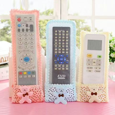 Factory Direct Sales Remote Control Dust Cover Lace Cross-Border Wholesale Lace Bow Fabric Remote Control Cover for Tv