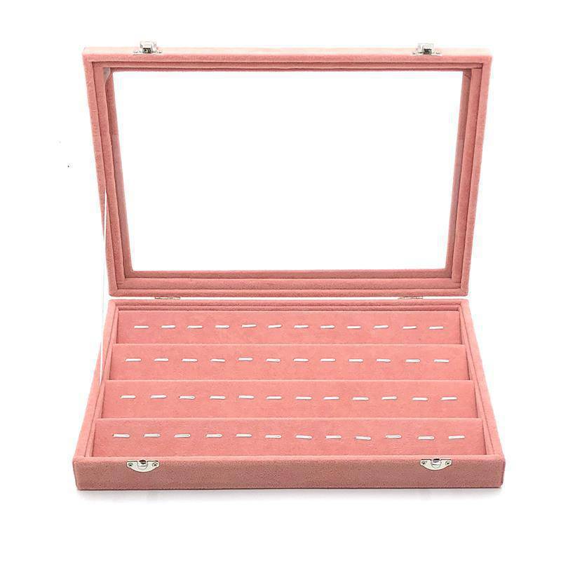 New Pink Ice Flower Jewelry Box Jewelry Box Earring Holder Earrings Ring Necklace Bracelet Box Jewelry Display Tray