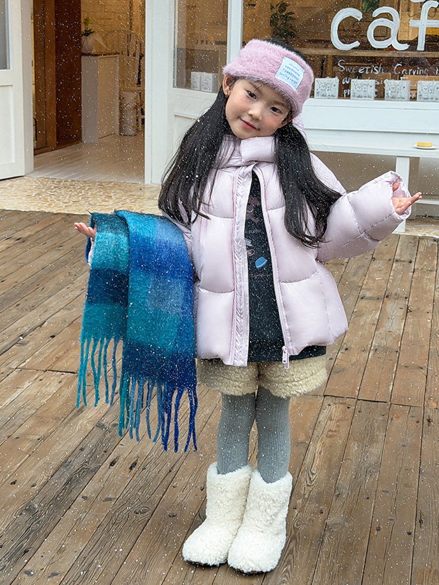 Traceable and High-Quality Down! Girls' Fashionable Thickened Lightweight Warm Anti-Shedding Cream Puff 90 White Duck down Jacket