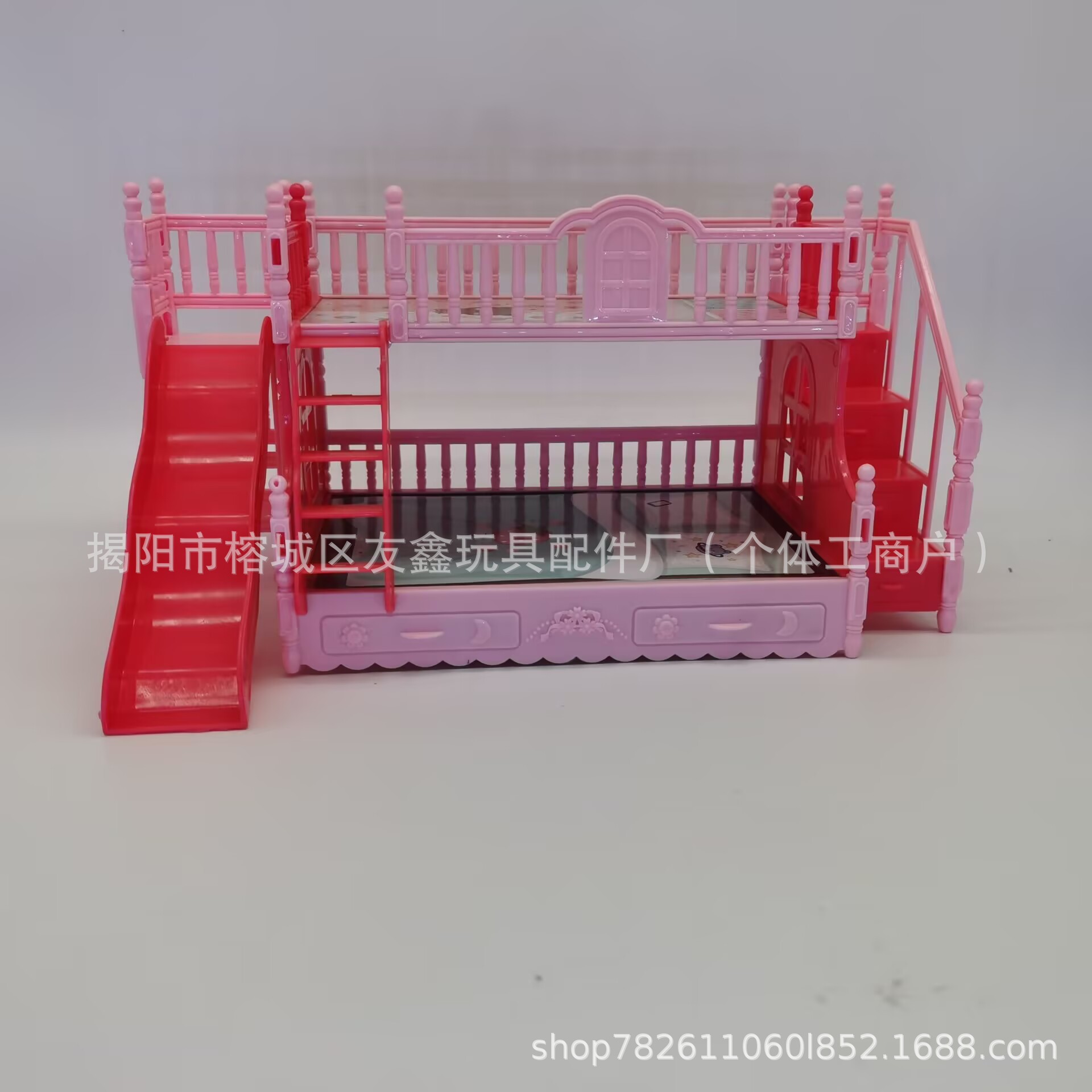 New Doll Bunk Bed Slide European Style Bunk Bed Set Play House Doll House Room Furniture Accessories
