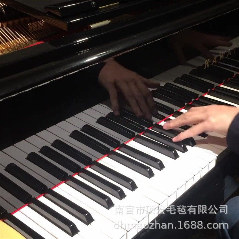 Piano keyboard Press key red tweed piano decorative accessories flat pin key hole tweed round pin red tweed