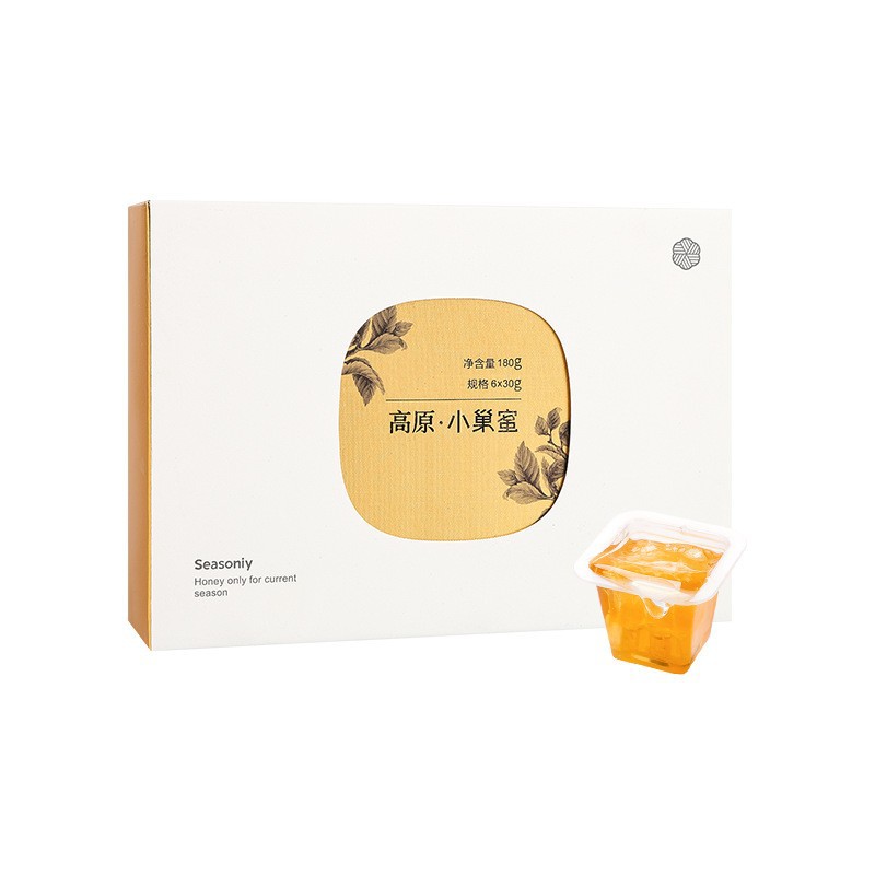 Honeycomb Honey, Freshly Cut 30G/Piece, Ready-To-Eat, Naturally Matured Wild Honey, Individually Packaged Small Honeycomb Honey for Brewing